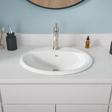 0475047USMCA.020 Aqualyn Drop In Sink with Center Hole Only, White
