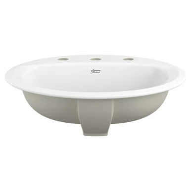 0475220.020 Reliant Oval Drop In Bathroom Sink, 8-in Widespread Holes, White