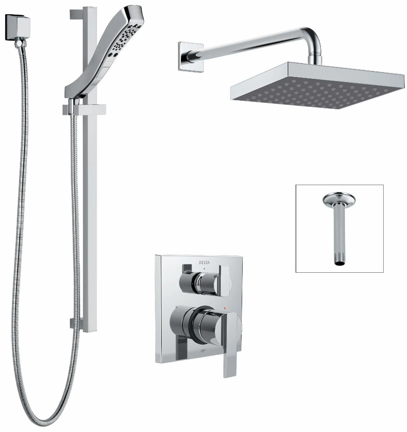 14 Series Integrated Diverter Shower Kit with Stops - Chrome DF-KIT19-WS Delta