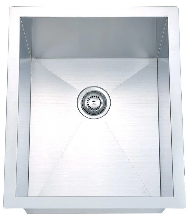 15" Single Bowl Under Mount 18 Gauge Stainless Steel Kitchen Sink