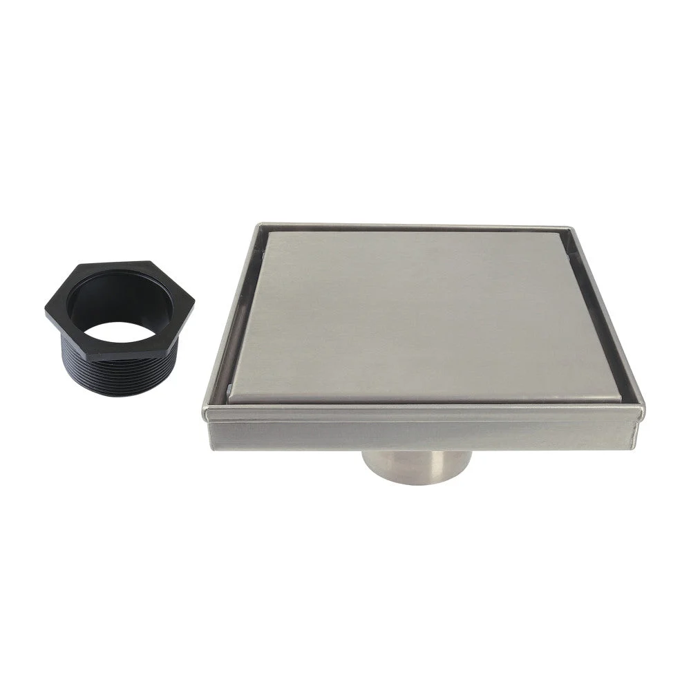 6" Stainless Steel Square Shower Drain in Brushed Nickel