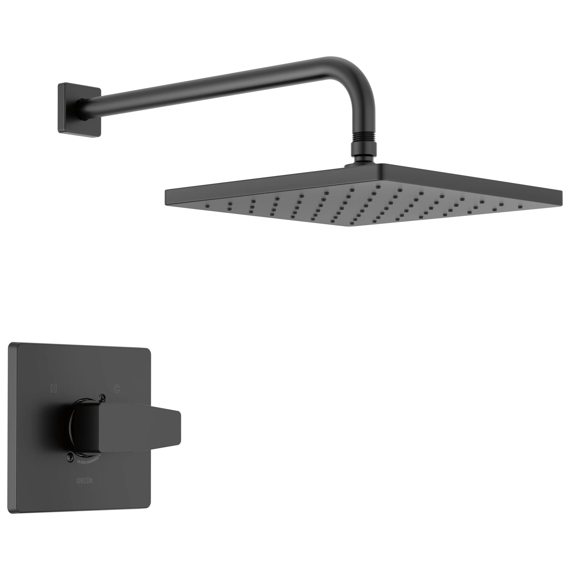 10" Square Raincan S/O & Monitor 14 Series Shower Trim (Recertified)in Matte Black
