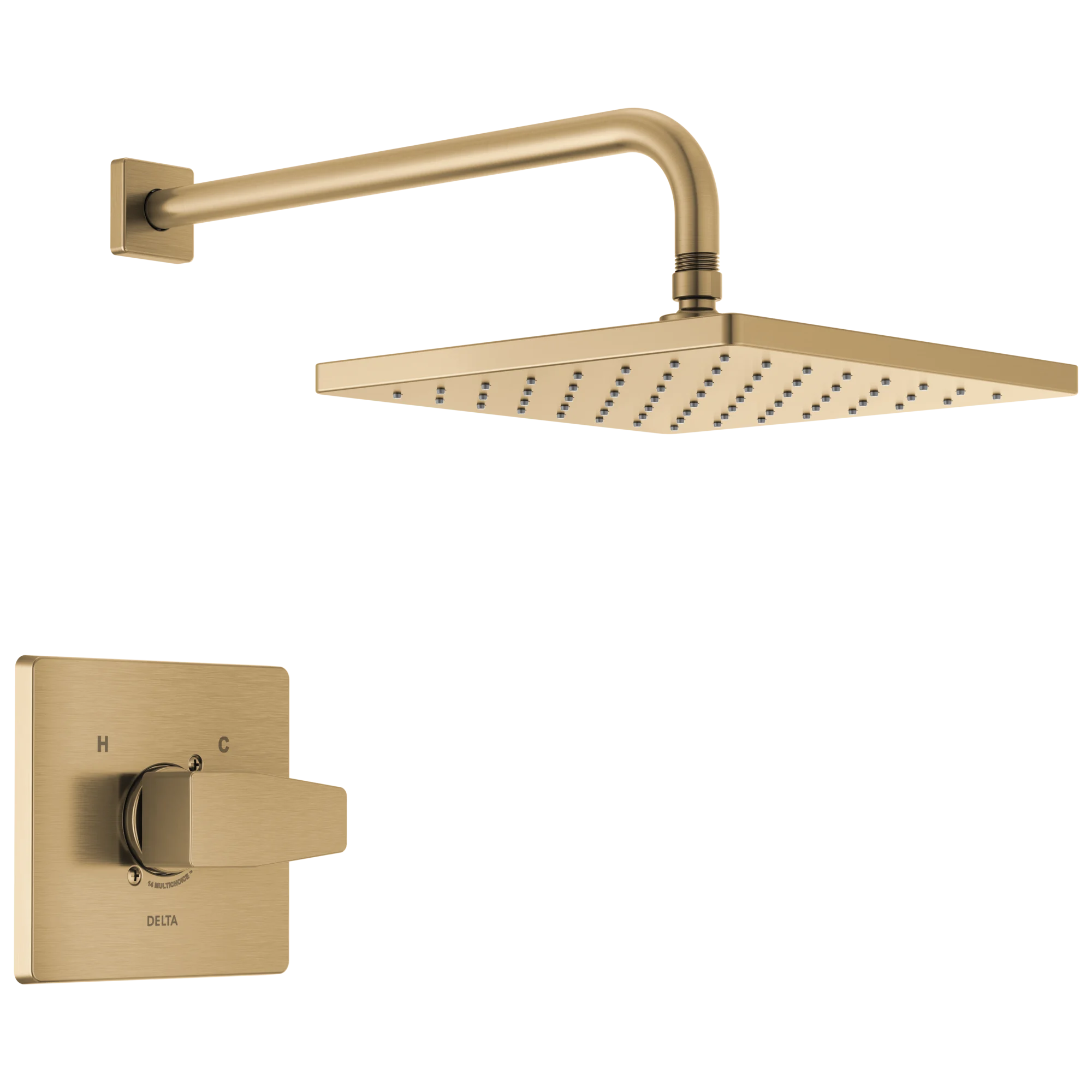 10" Square Raincan S/O & Monitor 14 Series Shower Trim (Recertified)in Champagne Bronze