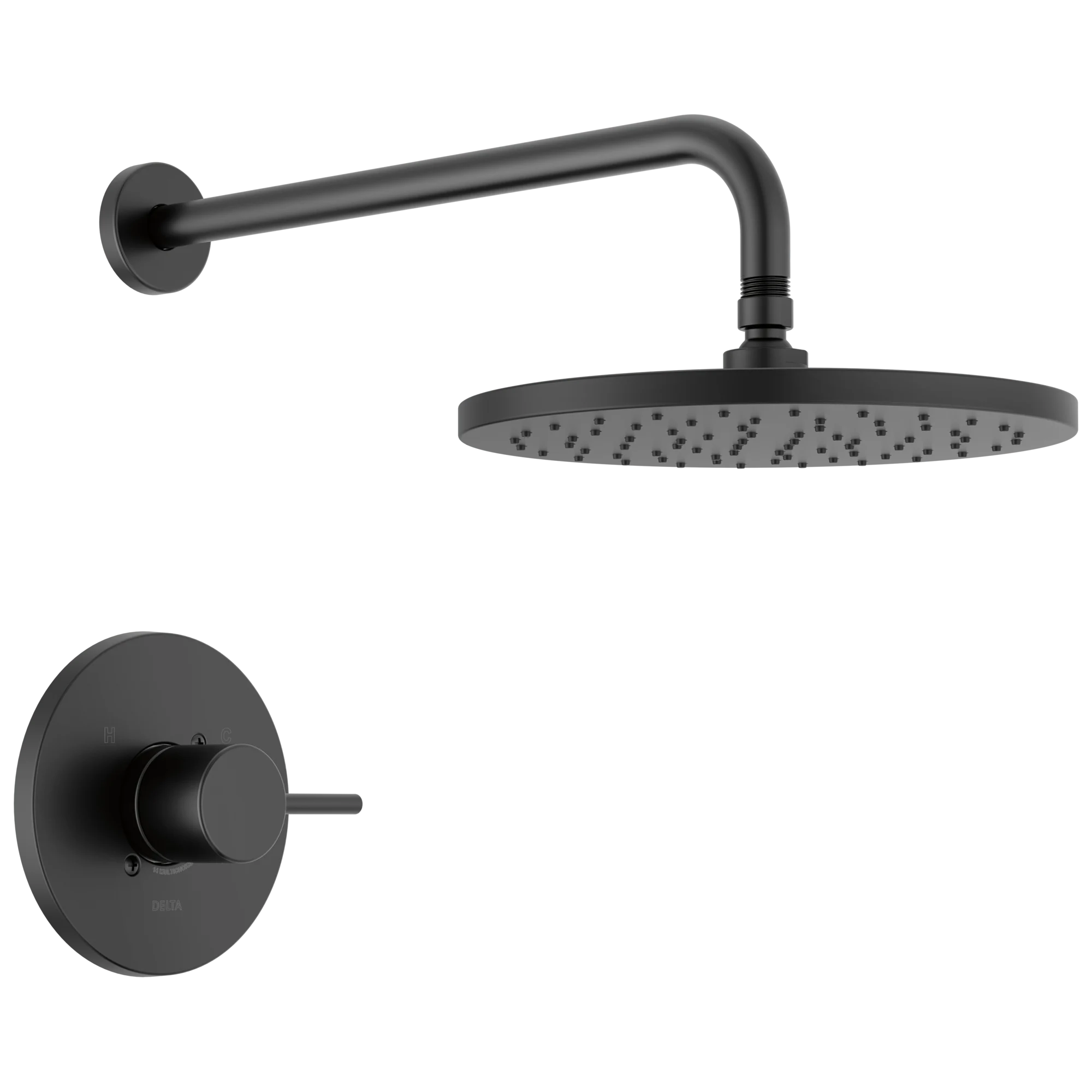 10" Circle Raincan Monitor 14 Series Shower Trim (Recertified)in Matte Black