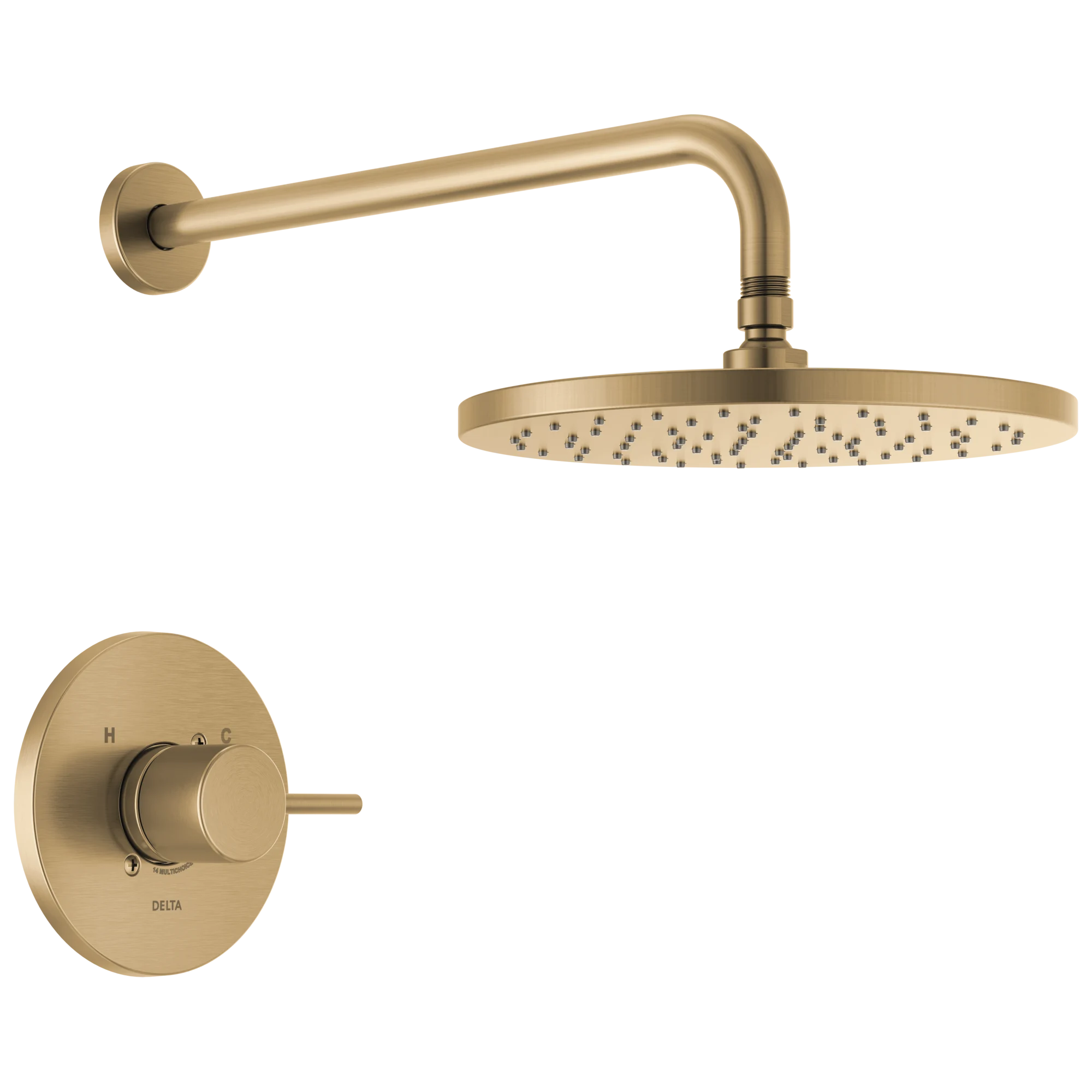 10" Circle Raincan Monitor 14 Series Shower Trim (Recertified)in Champagne Bronze