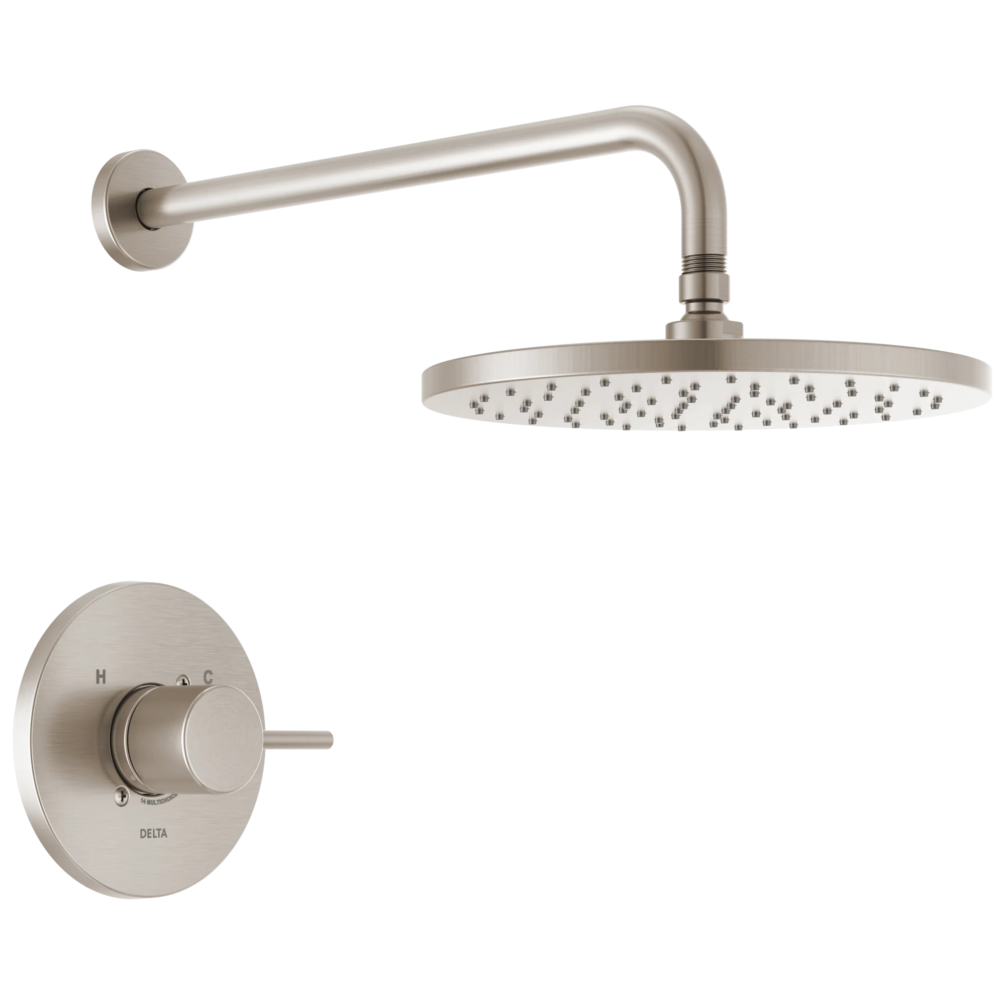 10" Circle Raincan Monitor 14 Series Shower Trim (Recertified)in Spotshield Brushed Nickel