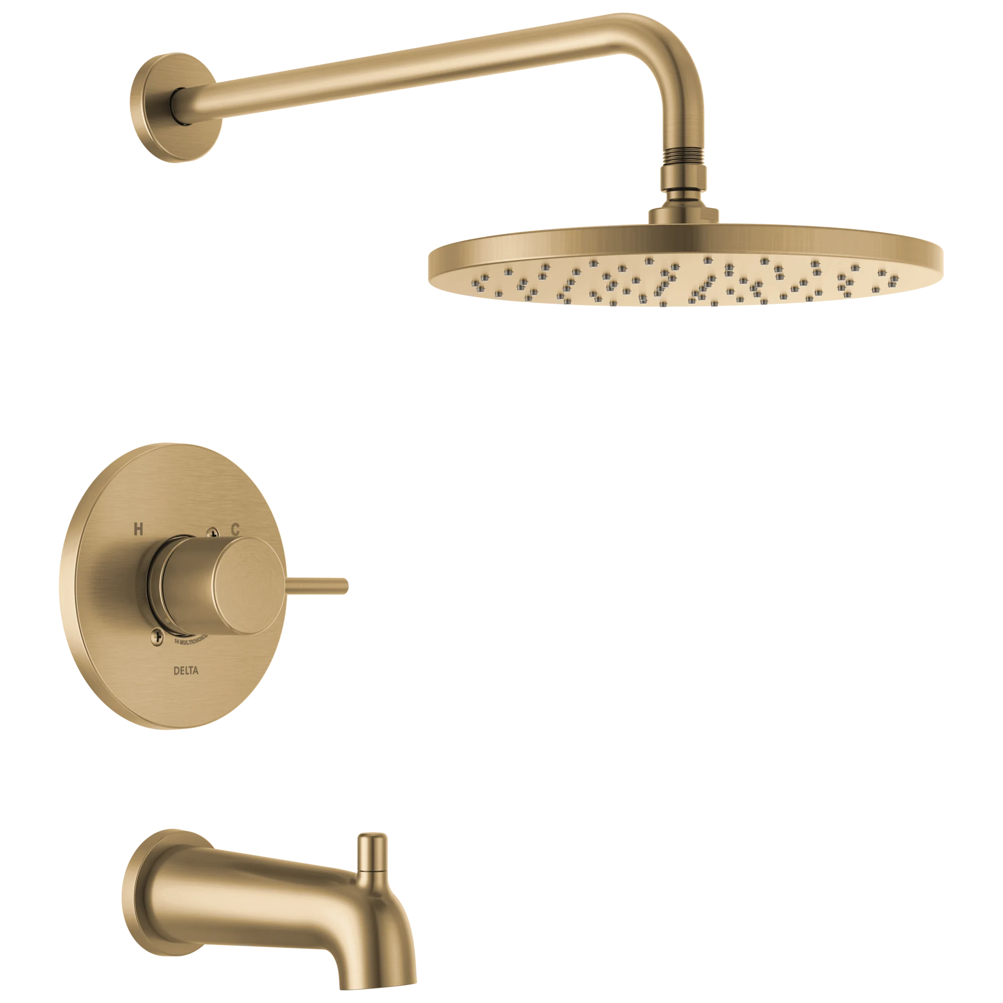 10" Circle Raincan T/S & Trim 14S (Recertified)in Champagne Bronze