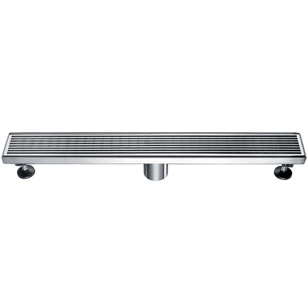 ALFI ABLD24D 24" Modern Stainless Steel Linear Shower Drain with Groove Lines