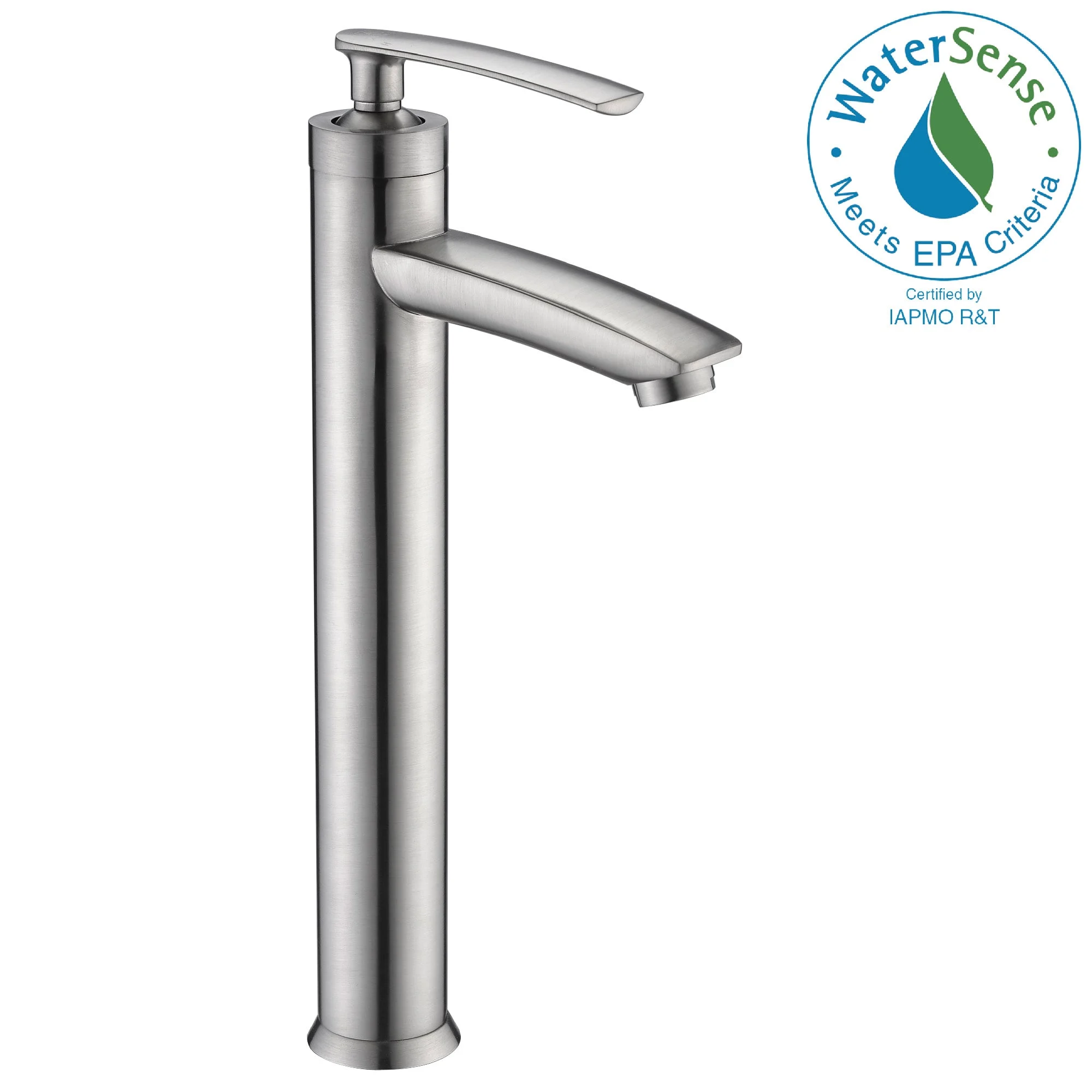 ANZZI Fifth Elegant Vessel Sink Faucet (9.2" H), Single Hole, WaterSense Certified, Rhino Alloy Solid Brass, Various Finishes