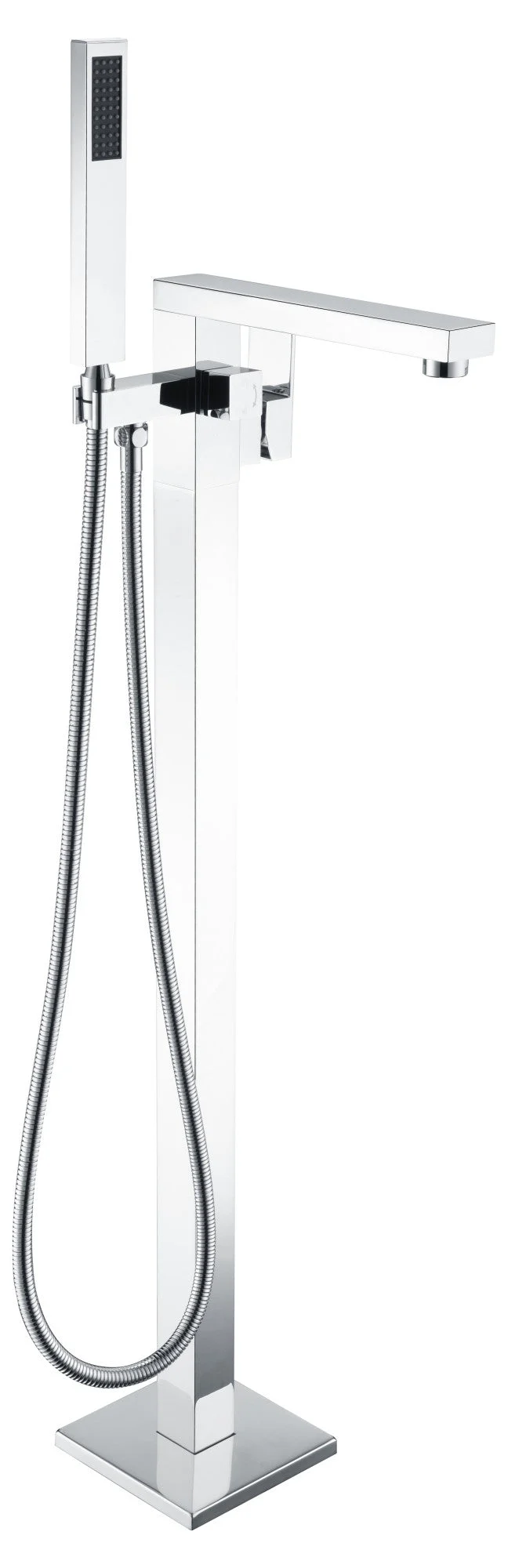 ANZZI Khone Floor Mount Tub Filler (41" H), 2-Handle Control, 60" Hand Sprayer, Solid Brass, cUPC Certified, Various Finishes