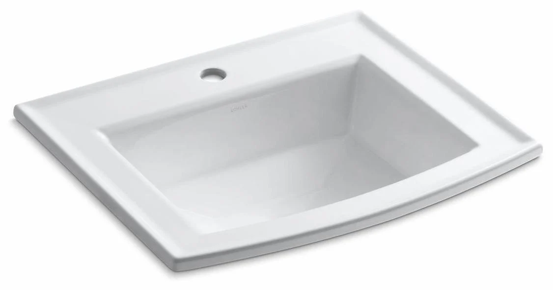 Archer Single Hole Drop-In Bathroom Sink - White 2356-1-0 Kohler
