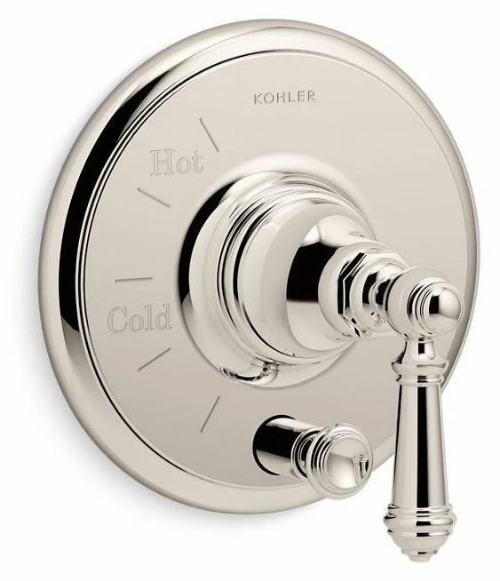 Artifacts Rite-Temp Pressure Balance Valve Trim with Push Button Diverter - Vibrant Polished Nickel T72768-4-SN Kohler