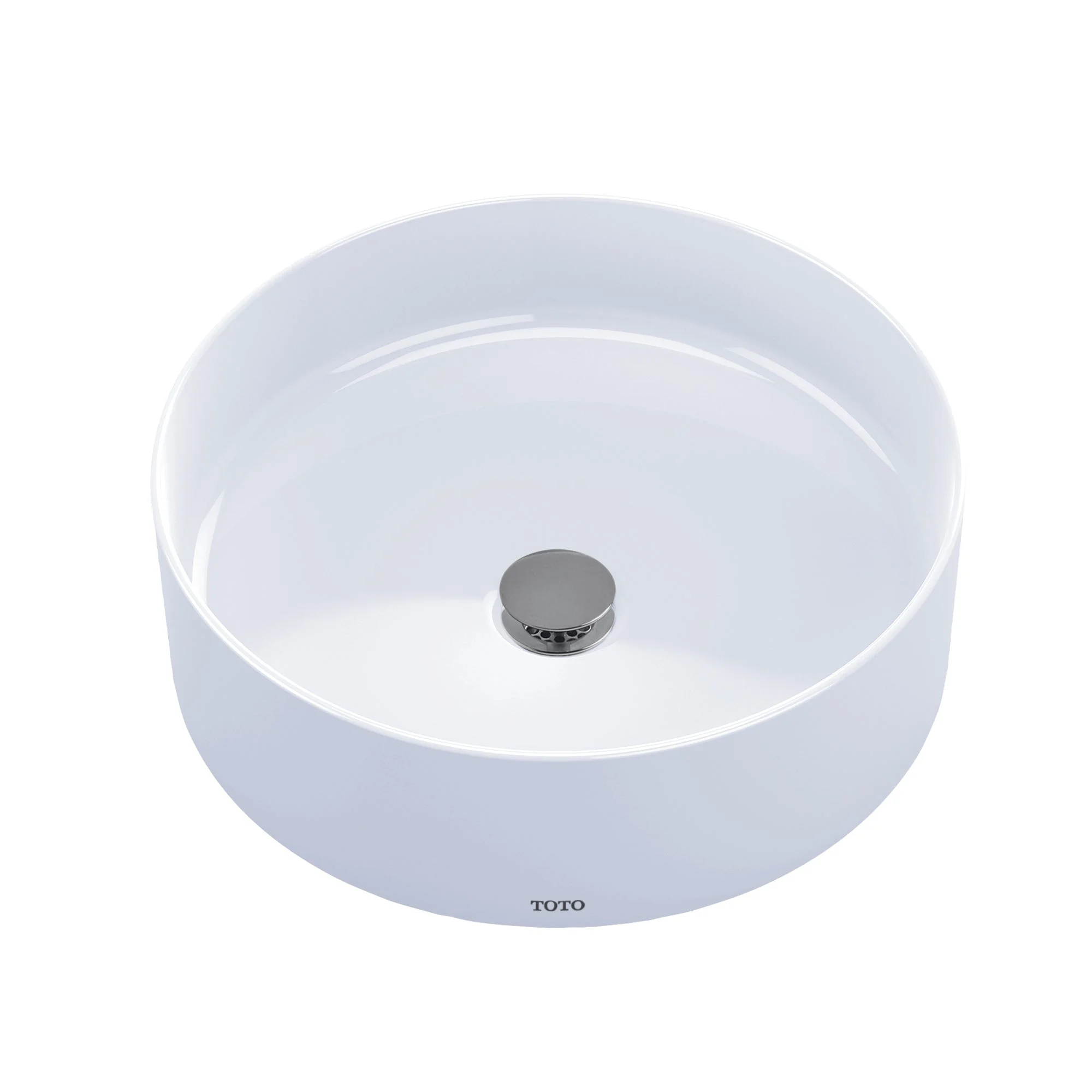 Arvina 16" Round Bathroom Vessel Sink (less Overflow) - Cotton White LT573#01 Toto