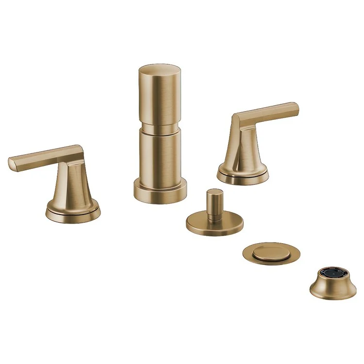 Bidet Faucet Levoir ADA Brilliance Luxe Gold Metal Pop-Up Drain 4 Hole Brass 1.5 Gallon per Minute