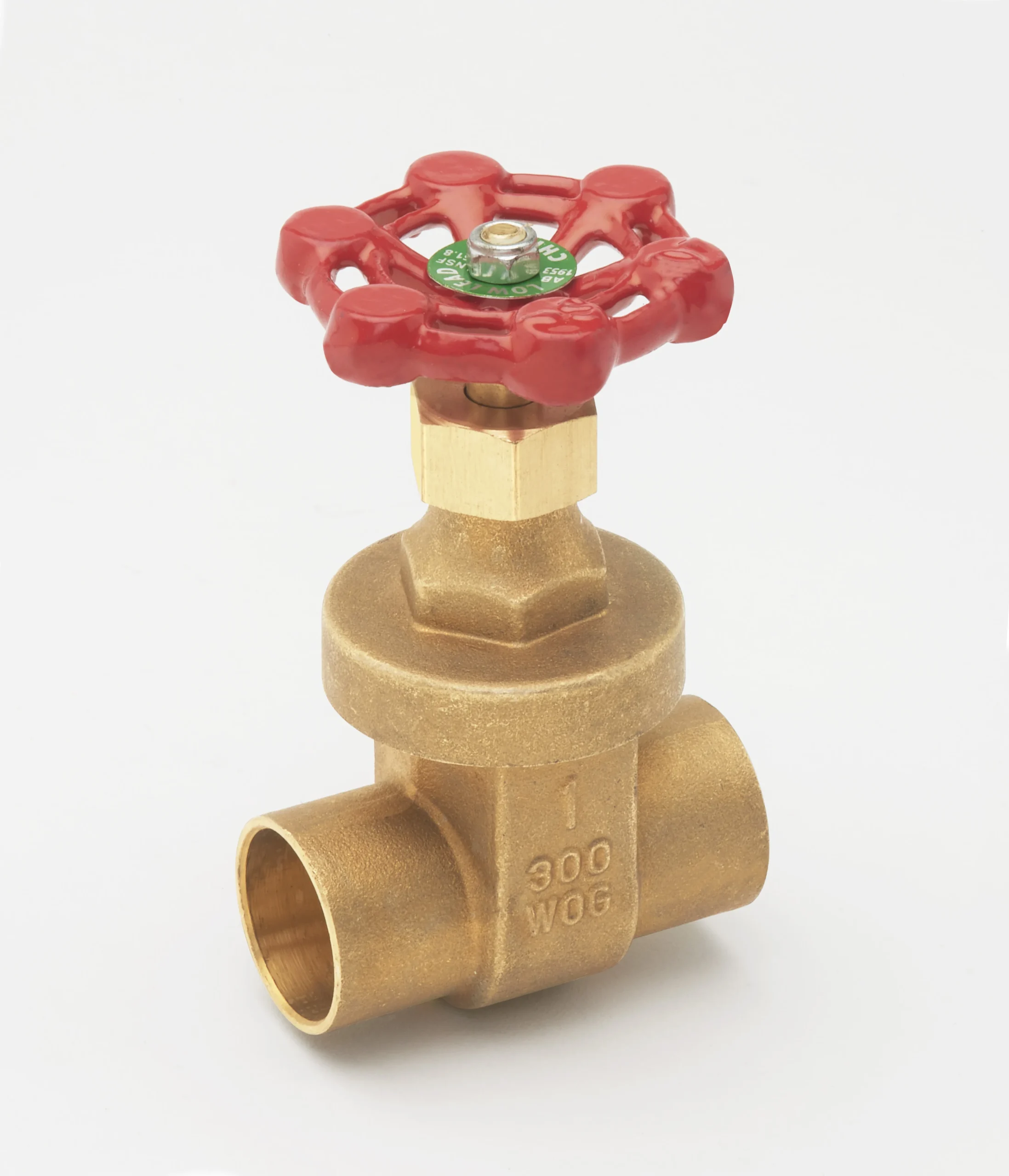 Brass 1-in SWT x 1-in SWT Heavy Duty Gate Valve - Lead-Free
