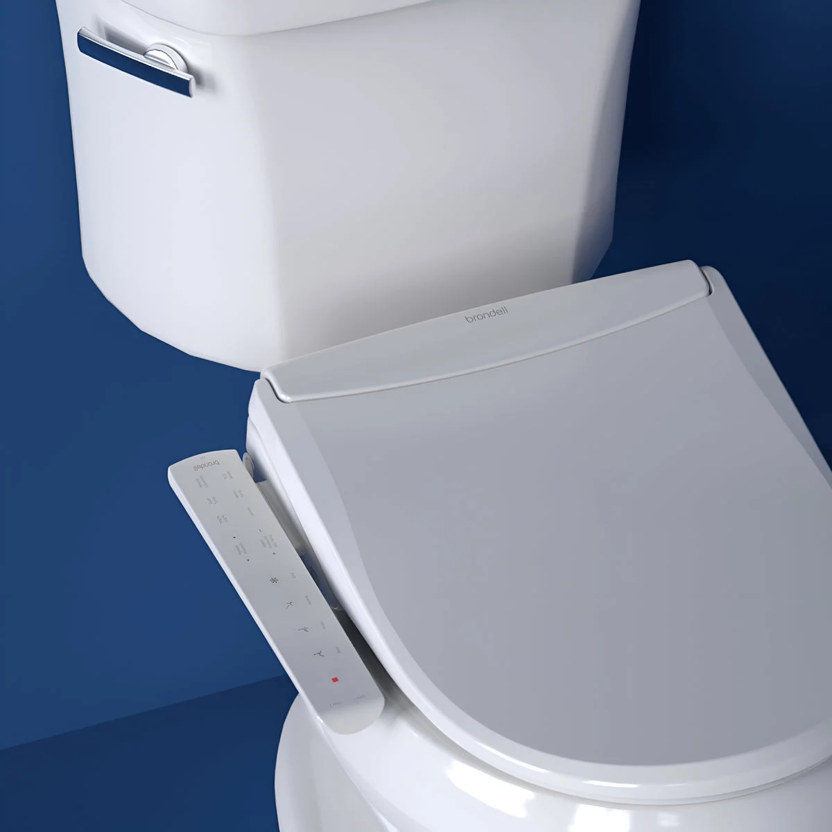 Brondell T22-RW Swash Thinline Luxury Bidet Toilet Seat with Side Arm Control, Round White