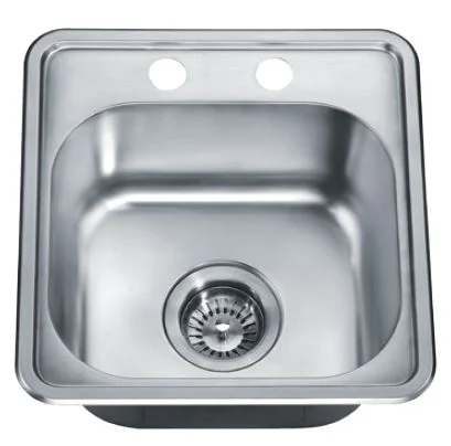Bst1515 15" Single Bowl Topmount 20 Gauge Stainless Steel Bar Sink