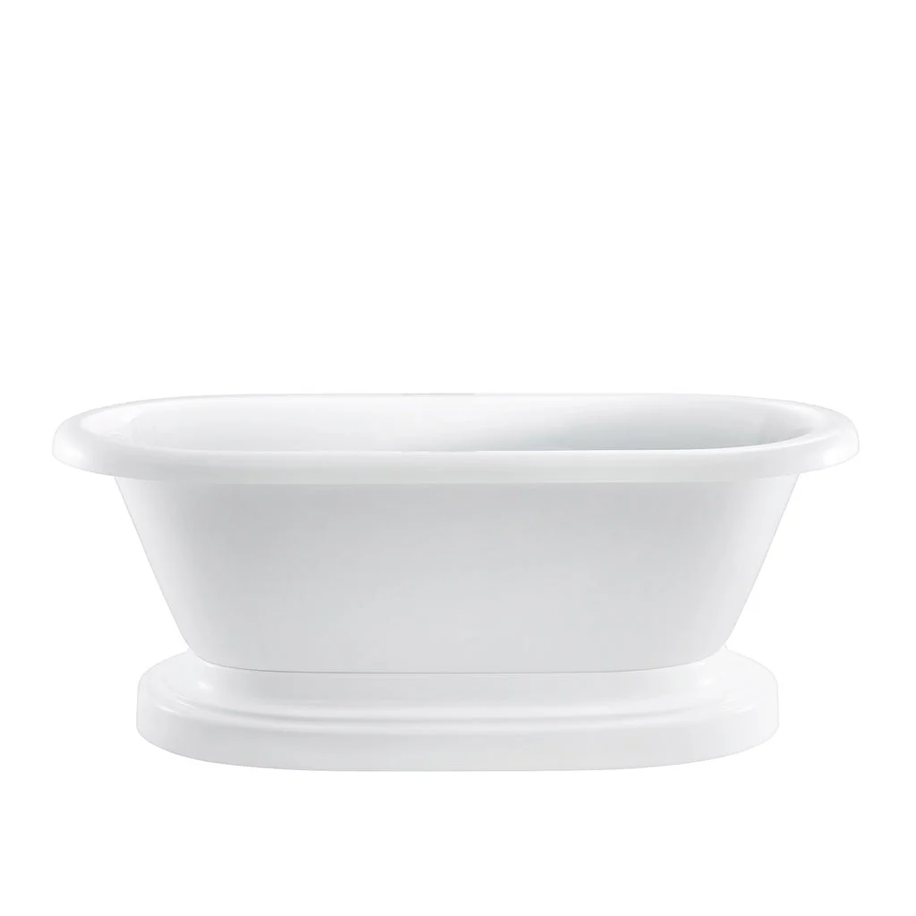 Carlotta 61" Acrylic Double Roll Top Tub on Base
