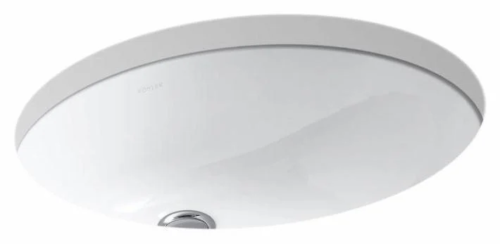 Caxton Oval 17" X 14" Undermount Bathroom Sink with Overflow - White 2210-0 Kohler