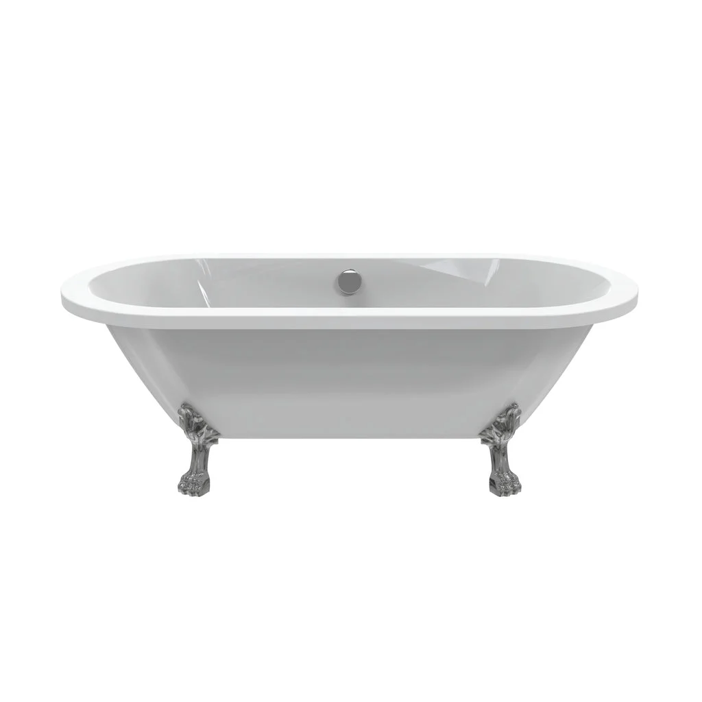 Compton 70" Acrylic Double Roll Top Tub with Lion Paw Feet