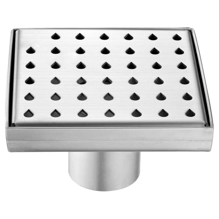 Dawn LNE050504 Nile River Series - Square Shower Drain 5"L (Stamping technique & press in the base)