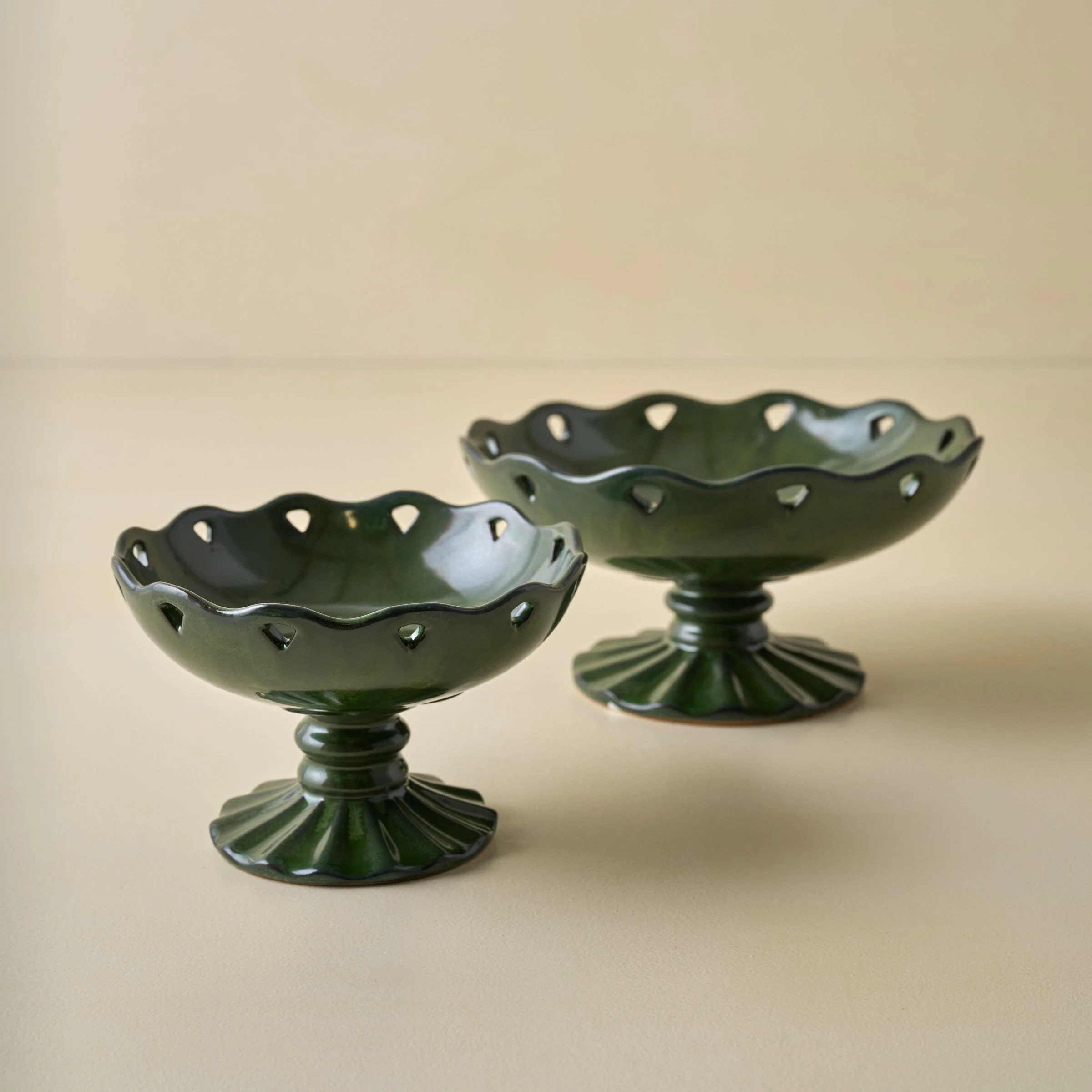 Libby Glazed Ceramic Footed Bowl