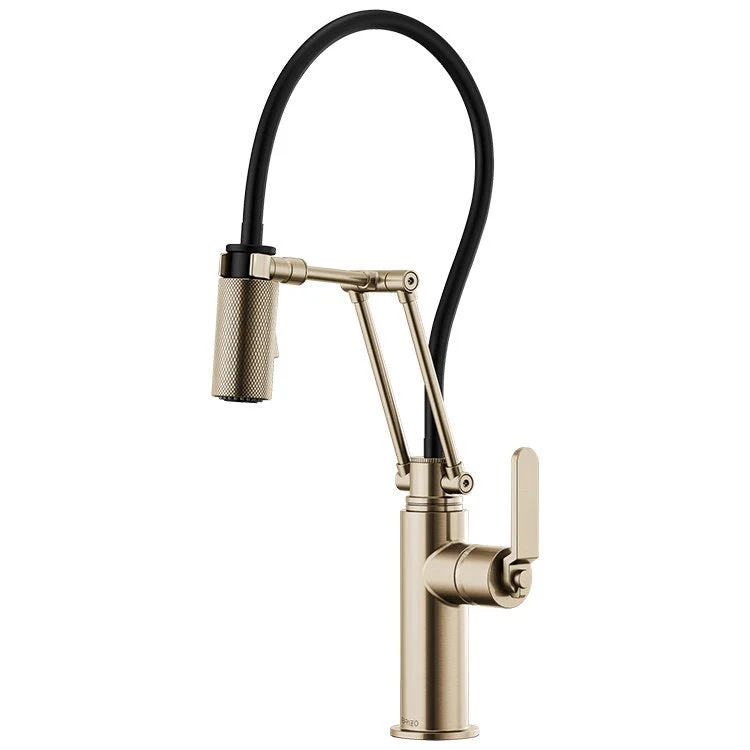 Litze Single Handle Articulating Pull Down Kitchen Faucet with Industrial Handle