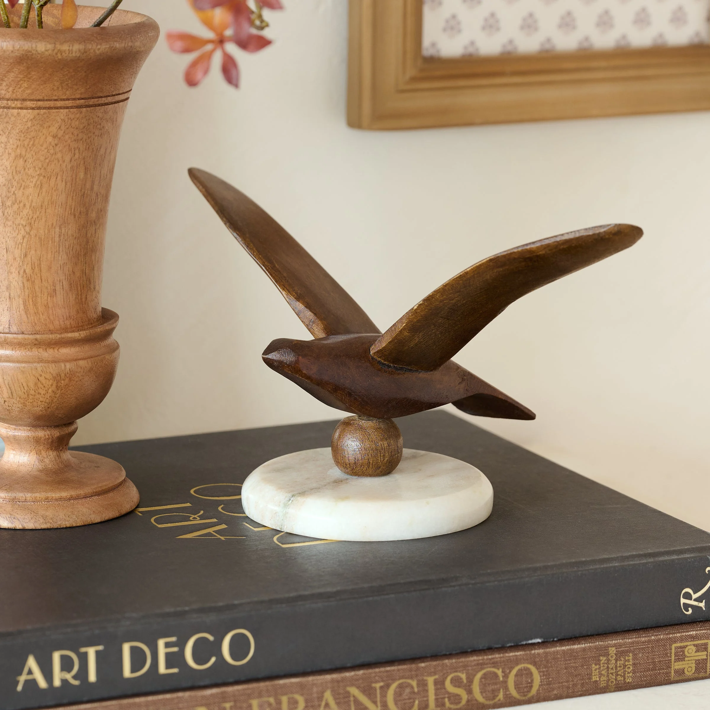 Marble and Wood Bird Sit About