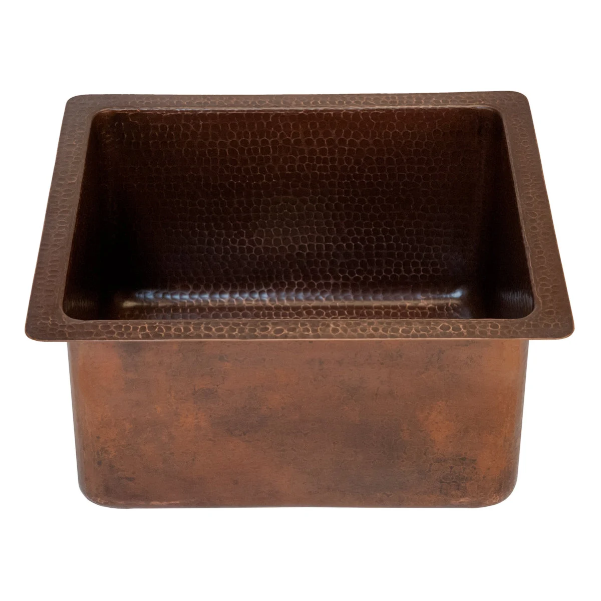 Premier Copper Products 16" Gourmet Rectangular Hammered Copper Bar/Prep Sink