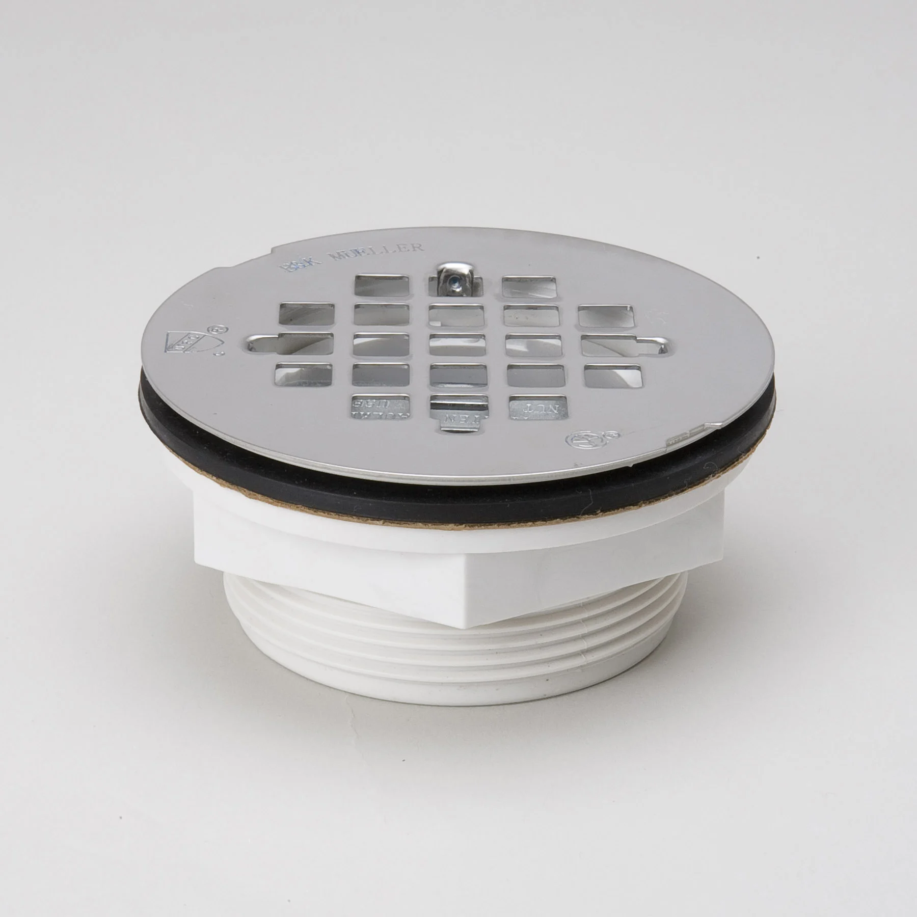 PVC 2-in Quick CaulkingShower Drain 4-1/2-in Stainless Steel Grid