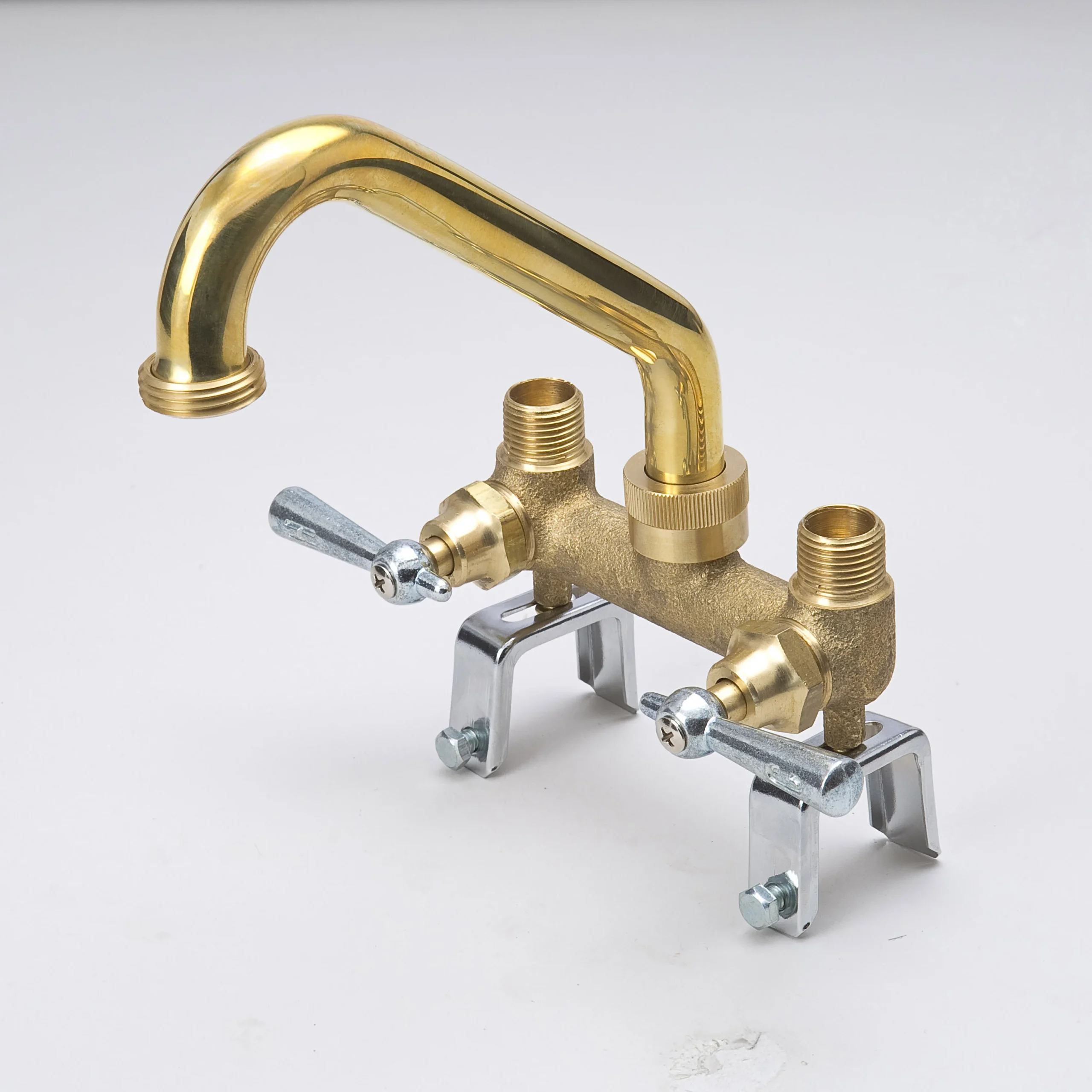 Traditional Rough Brass Laundry Tray Faucet SWT Conn - Chrome Handles