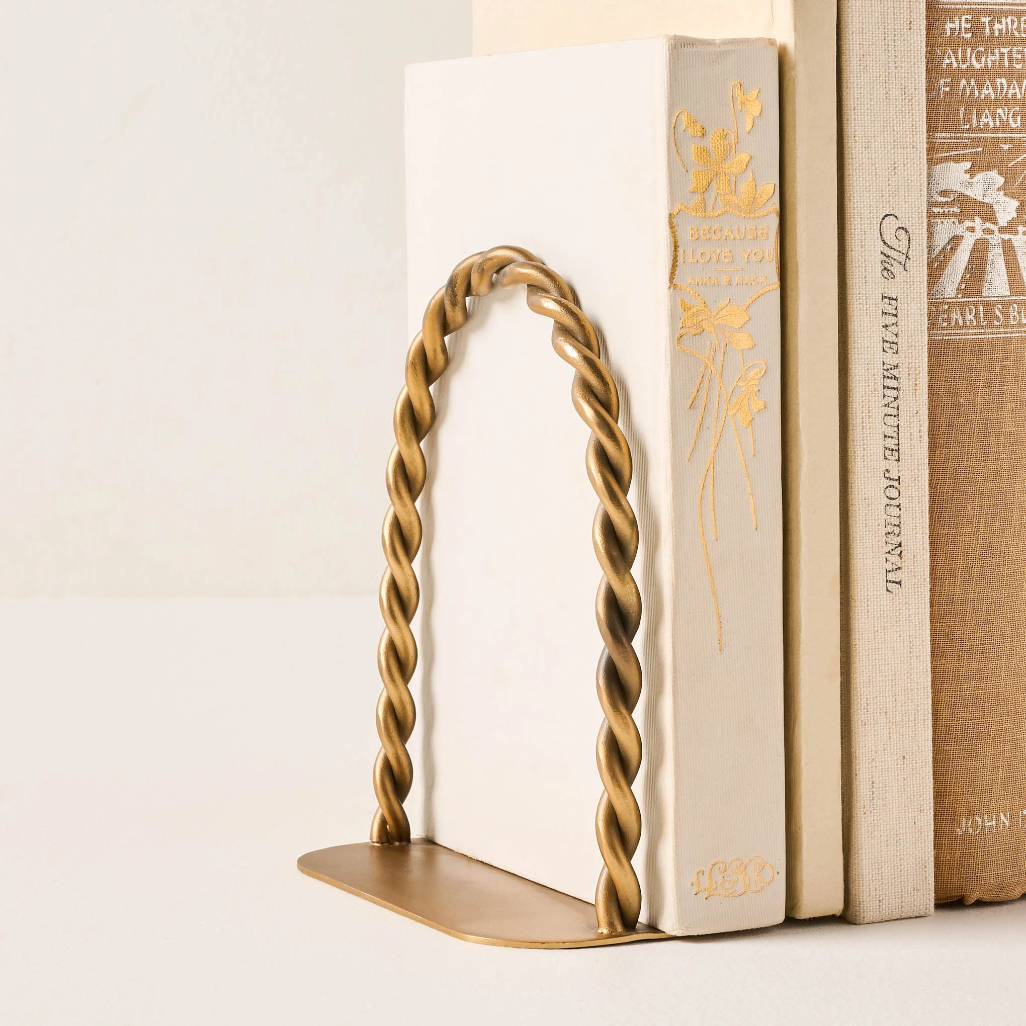 Twisted Vintage-Inspired Brass Bookends