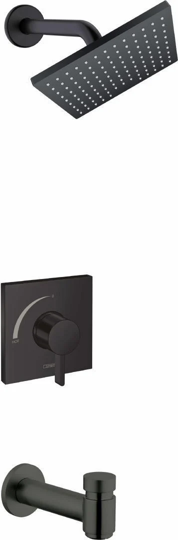 Vernis Shape Pressure Balance Tub & Shower Faucet - Matte Black 04963670 Hansgrohe