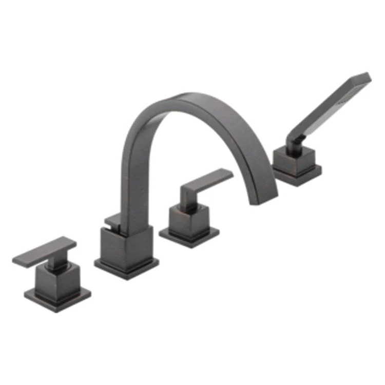 Vero Two Handle 4-Hole Roman Tub Faucet with Handshower