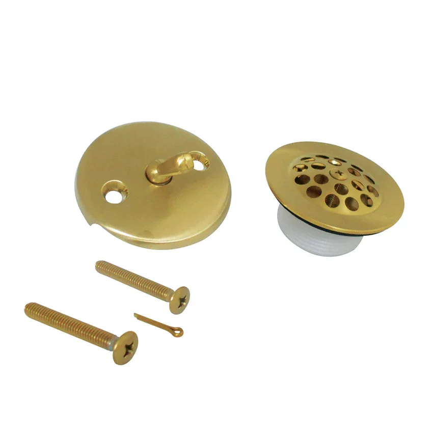 Zinc Alloy Trip Lever Tub Drain Conversion Kit in Brushed Brass