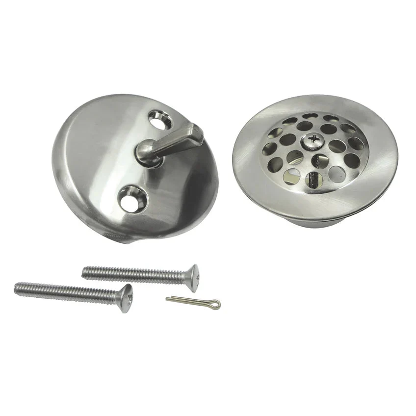 Zinc Alloy Trip Lever Tub Drain Conversion Kit in Brushed Nickel