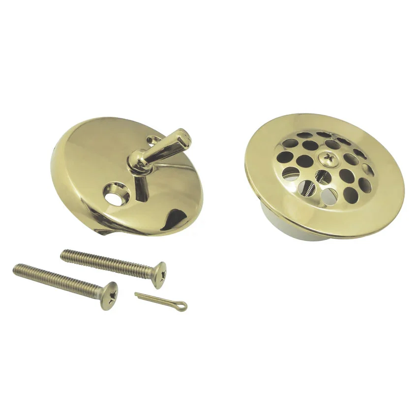 Zinc Alloy Trip Lever Tub Drain Conversion Kit in Polished Brass