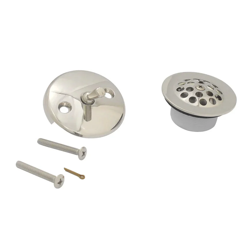 Zinc Alloy Trip Lever Tub Drain Conversion Kit in Polished Nickel